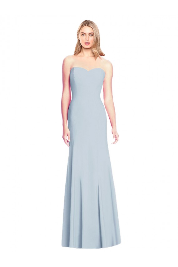 Affordable Stretch Crepe Light Sky Blue Trumpet Sweetheart Long Evening Dress UK