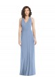 Affordable Luxe Chiffon Dusty Blue Trumpet Halter Neck Long Evening Dress UK