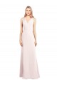 Affordable Stretch Crepe Pink Trumpet V-Neck Long Semi Formal Evening Dress UK