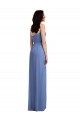 Affordable Soft Chiffon Windsor Blue A-Line Spaghetti Straps Long Maxi Evening Dress UK